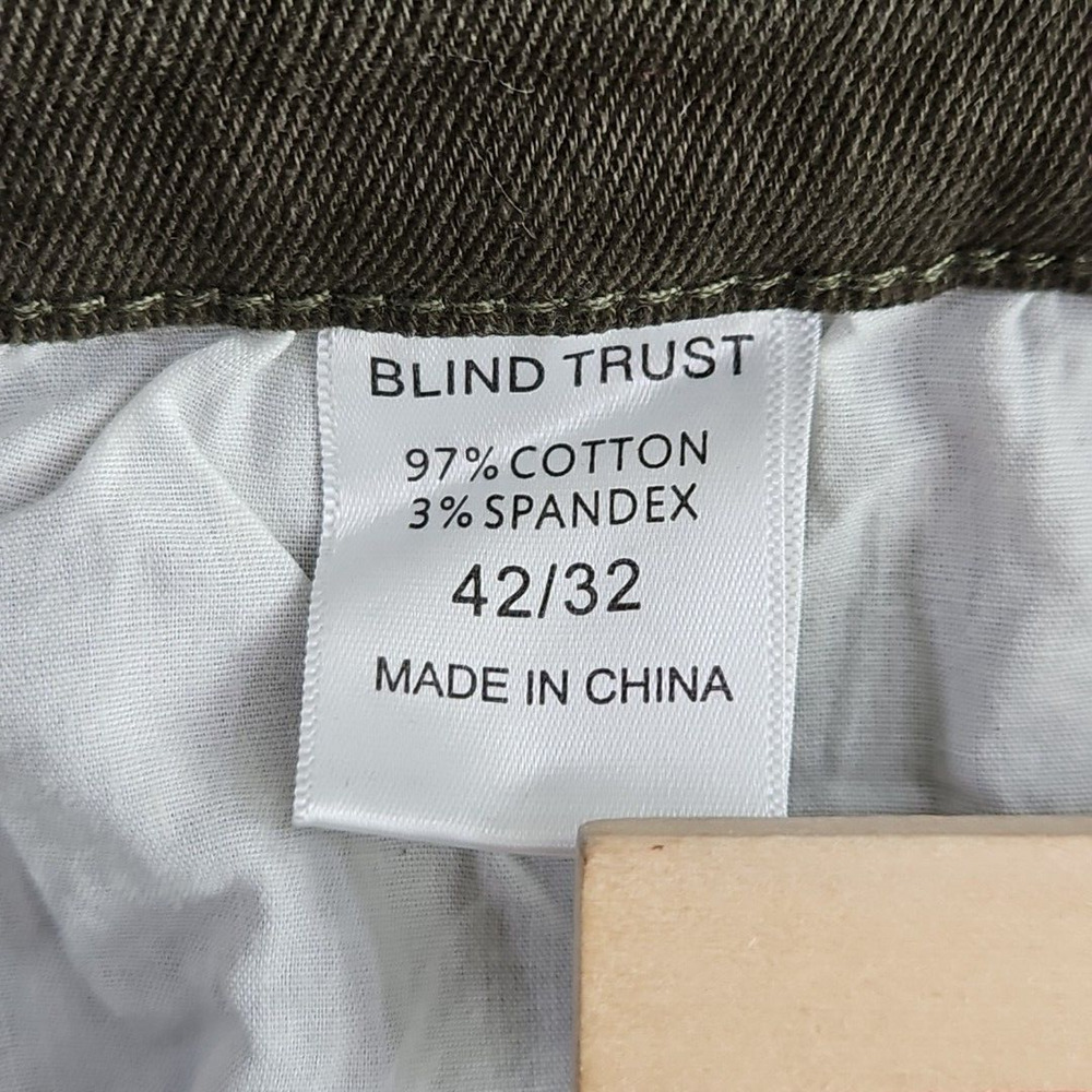 Blind Trust Jeans Men's 42x32 Green Stretch Denim Distressed Streetwear Lined - Picture 6 of 16